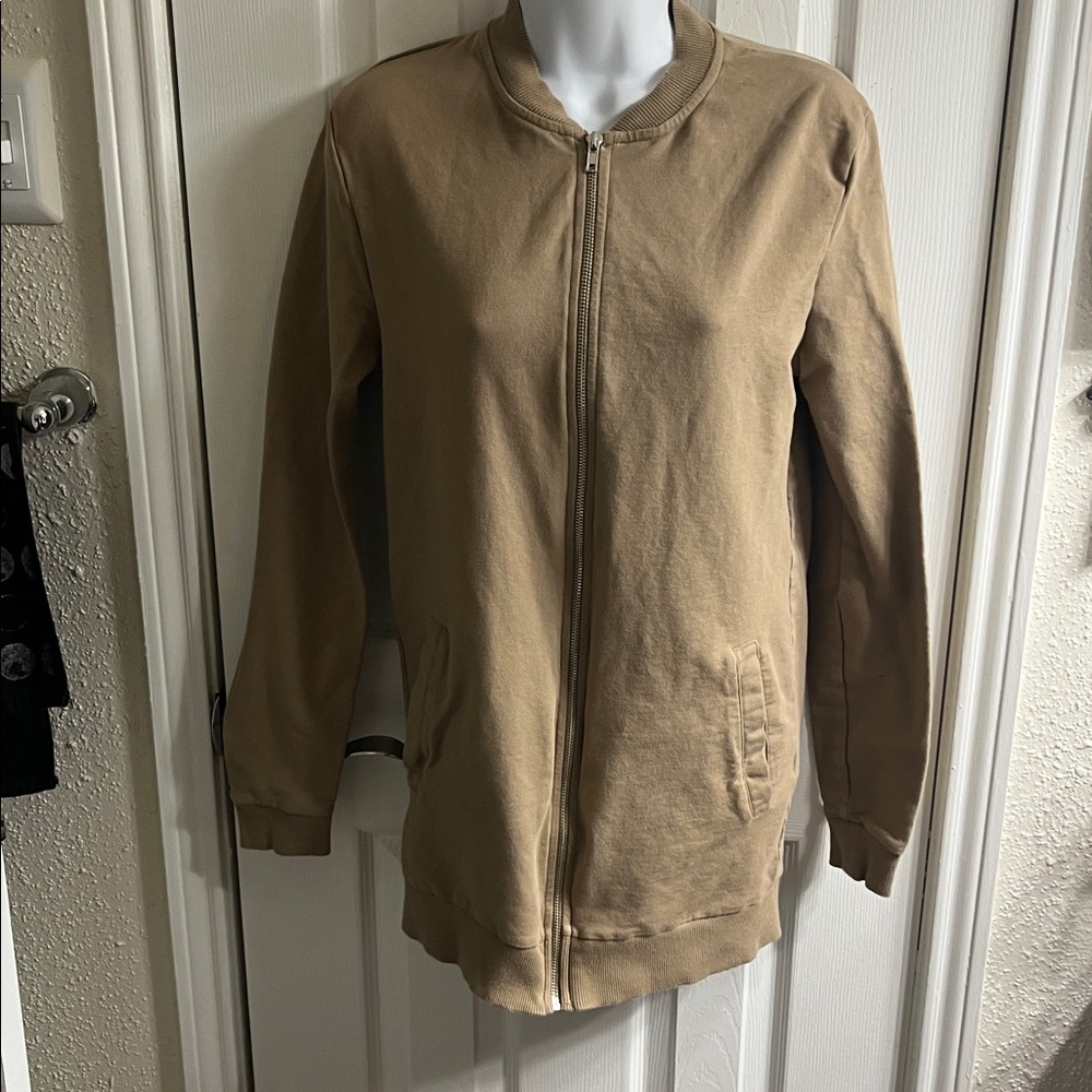 ASOS Brown Zip-Up Bomber Sweatshirt